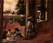 Edgar Degas Children Sat Down in the House Door China oil painting reproduction